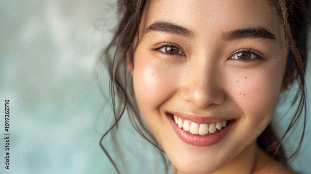 Joyful Young Woman with Beautiful Smile and Natural Skin Joyful Young Woman with Beautiful Smile and Natural Skin