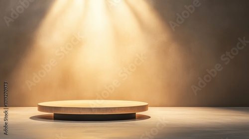 Elegant Stage with Dramatic Lighting and Empty Space photo