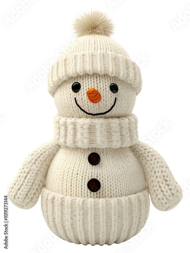 PNG Cozy knitted snowman decoration