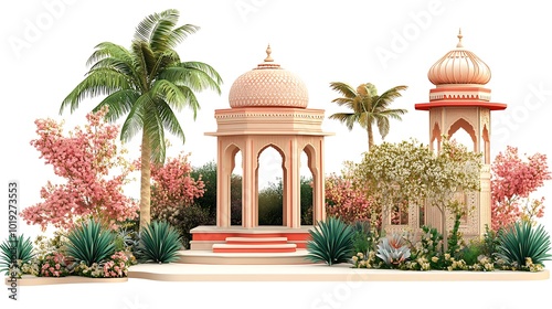 Luxurious Mughal Garden Wedding Suite Designs for Elegant Celebrations – Customizable Options
