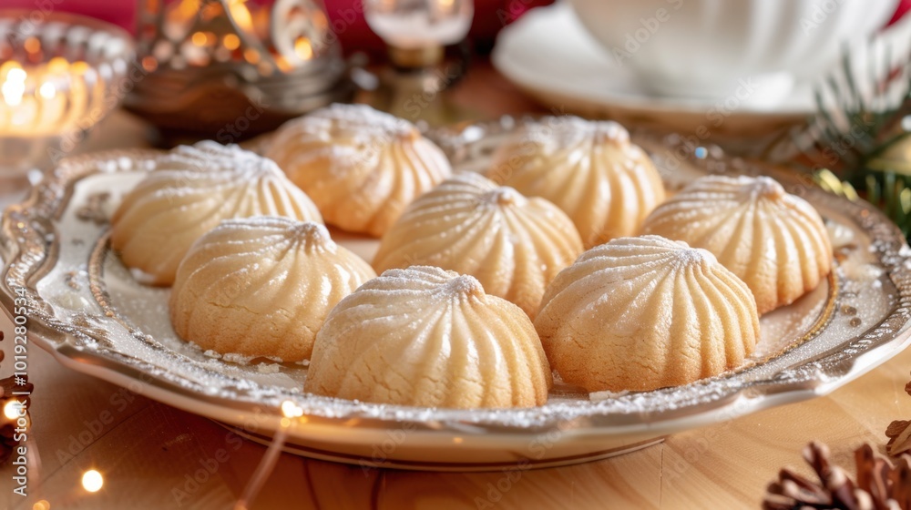 Elegant Pastry Display on Decorative Platter Elegant Pastry Display on Decorative Platter