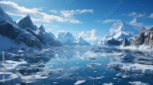 Wallpaper Mural Stunning glacier landscape with serene icy waters. Torontodigital.ca