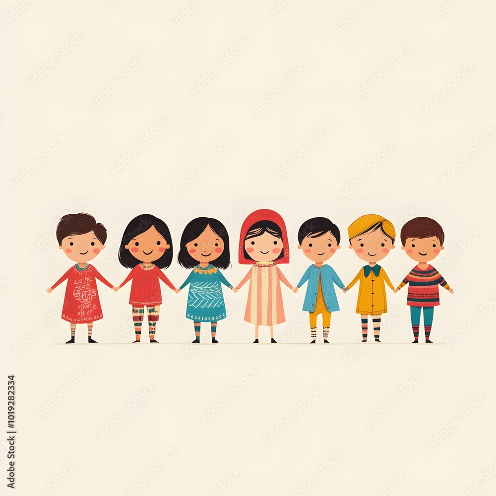 children from different cultures holding hands