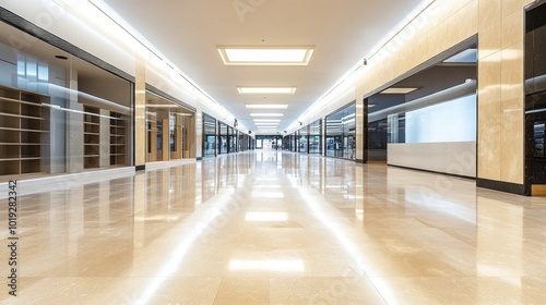 Bright Modern Hallway with Glossy Floors