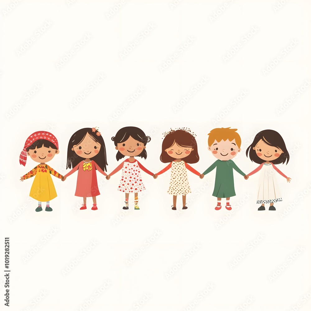 children from different cultures holding hands