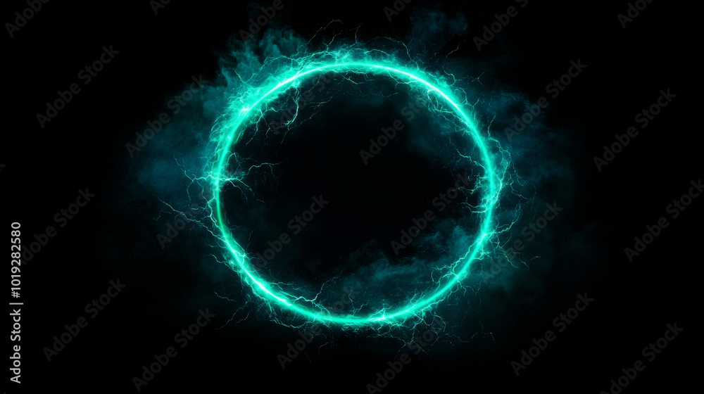 Abstract glowing circle on black background. Abstract glowing circle on black background.