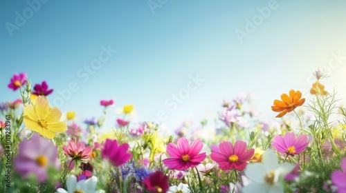 Colorful Blossoms in a Vibrant Flower Field