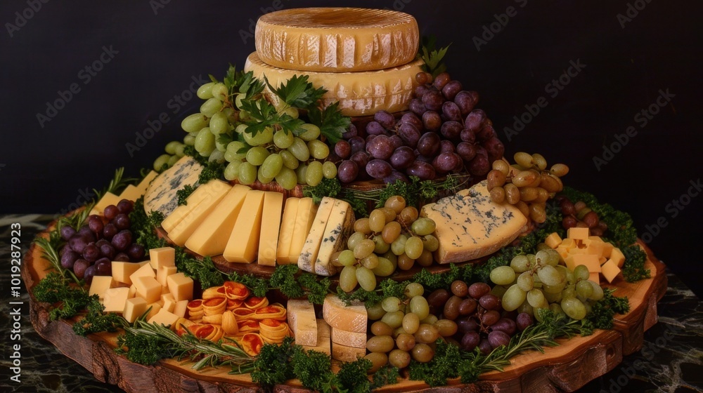 Gourmet Cheese and Fruit Platter Display Gourmet Cheese and Fruit Platter Display