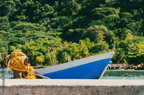 Detail of Motorboat, Sapzurro, Zapzurro, Gulf of Uraba, Choco, Acandi, Colombia photo