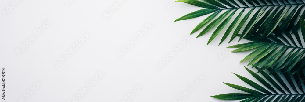 Tropical palm leaves on a white background. Tropical palm leaves on a white background.