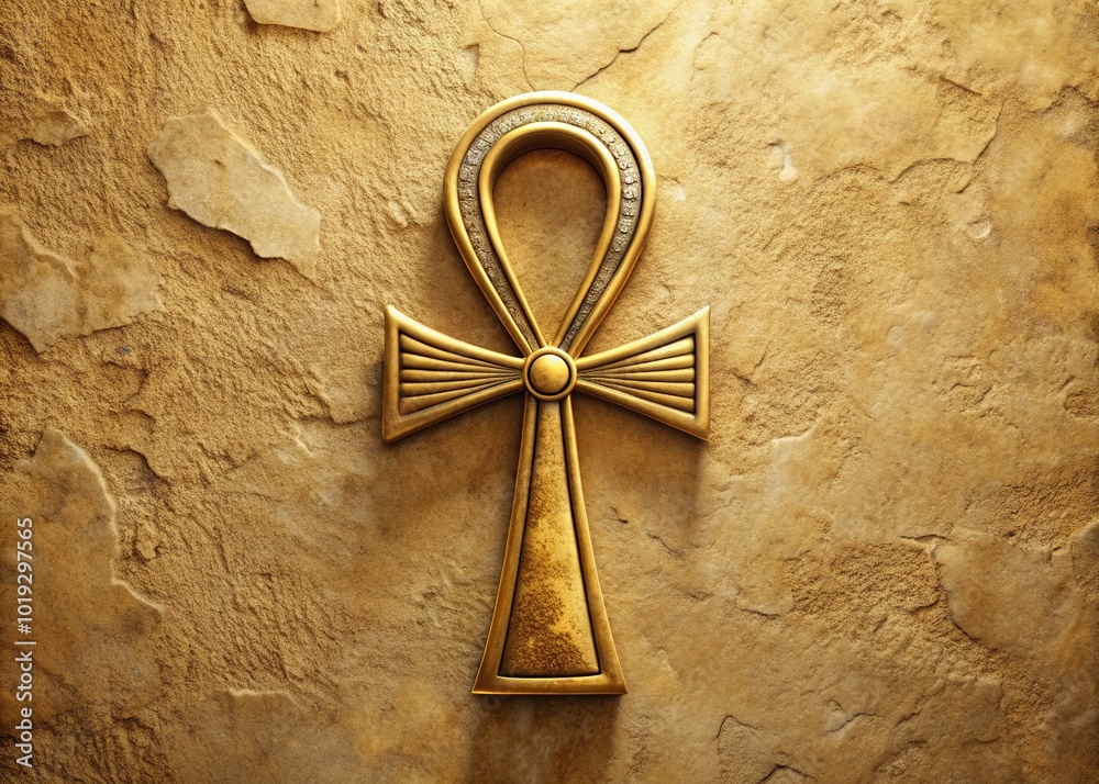 Golden Egyptian Ankh Symbol A Cross like Hieroglyphic Of Ancient Golden Egyptian Ankh Symbol A Cross like Hieroglyphic Of Ancient