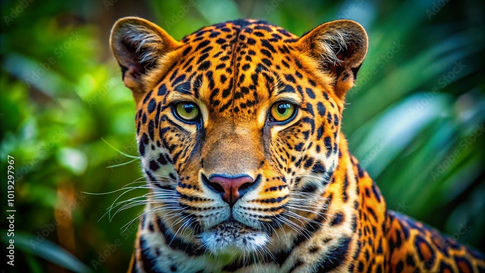 Fototapeta premium Pointed Face of a Unique Animal with Striking Features Against a Natural Background in Nature
