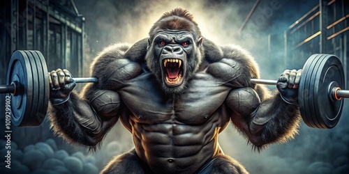Powerful Gorilla Lift Exercise Demonstrating Strength and Fitness in a Dynamic Workout Setting