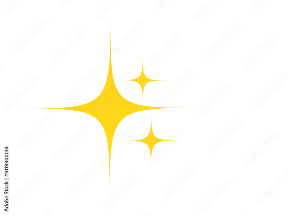 Three stars icon with four corners of light. Vector illustration Three stars icon with four corners of light. Vector illustration