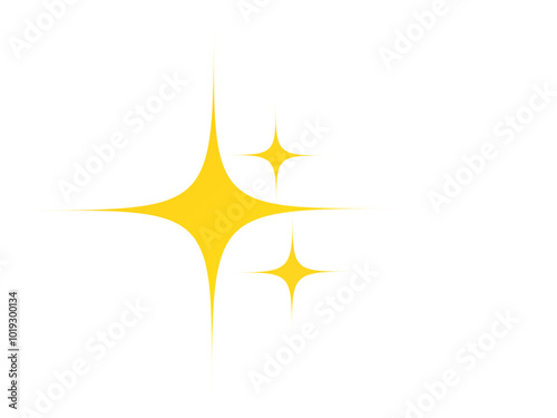 Three stars icon with four corners of light. Vector illustration