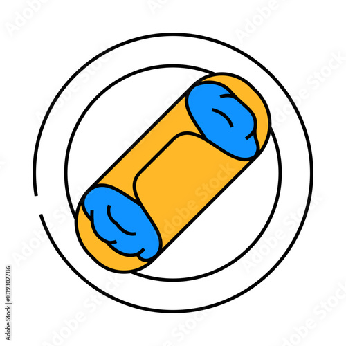 cannoli pastry italian cuisine line icon vector. cannoli pastry italian cuisine sign. isolated symbol illustration
