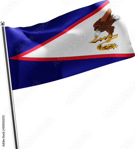 American Samoa Realistic Waving Flag