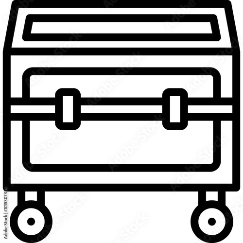 flight case icon illustration design with outline