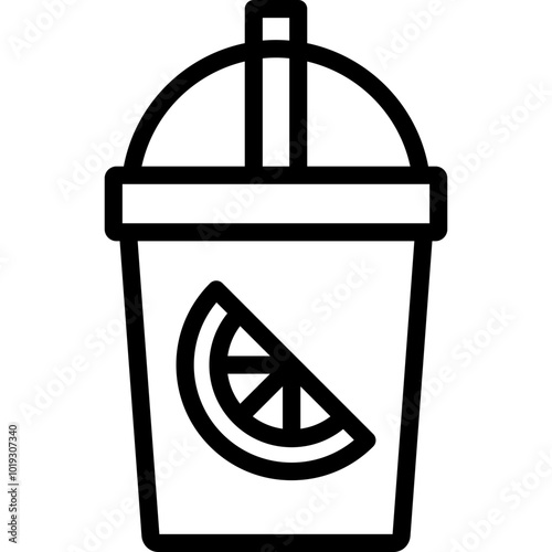 lemonade icon illustration design with outline