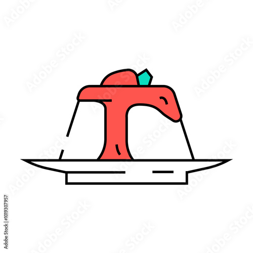 panna cotta italian cuisine line icon vector. panna cotta italian cuisine sign. isolated symbol illustration