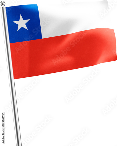 Chile realistic 3D flag render