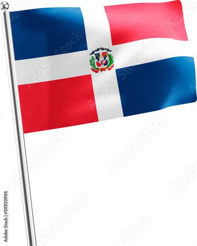 Dominican Republic realistic 3D flag render