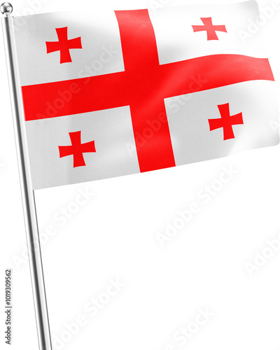Georgia realistic 3D flag render