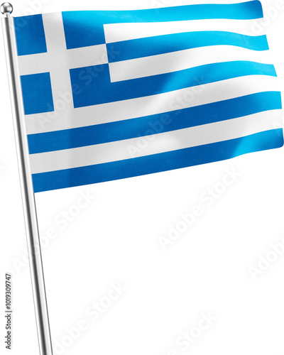 Greece realistic 3D flag render