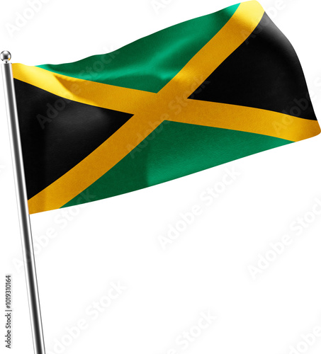 Jamaica realistic 3D flag render