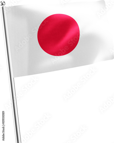 Japan realistic 3D flag render