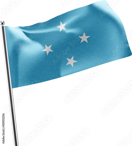 Micronesia realistic 3d flag render
