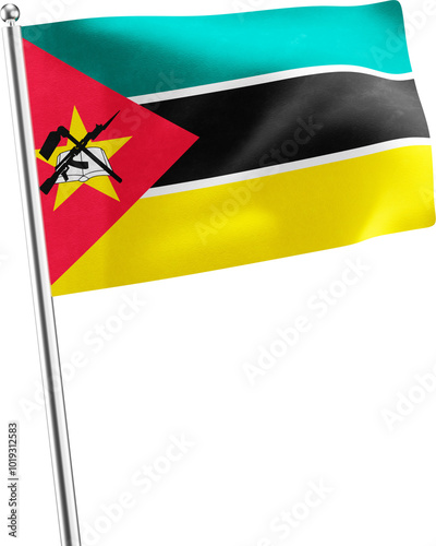 Mozambique realistic 3d flag render