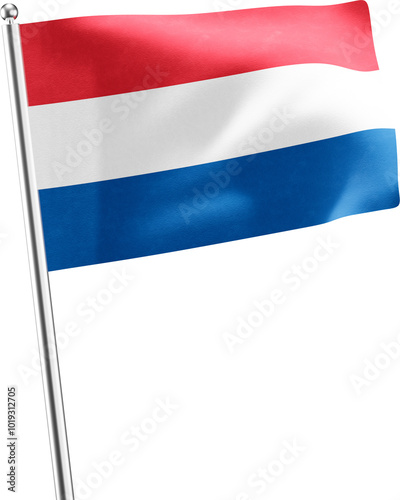 Netherlands realistic 3d flag render