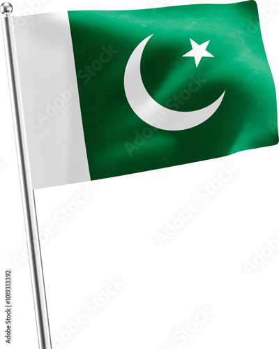 Billede på lærred Pakistan realistic 3d flag render