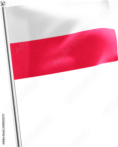 Poland realistic 3d flag render