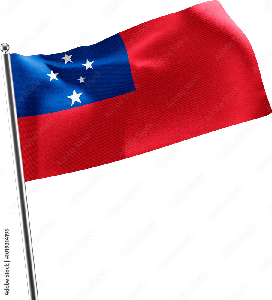 Fototapeta premium Samoa realistic 3d flag render