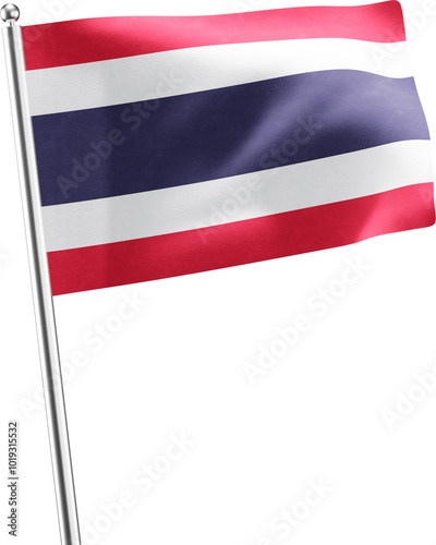 Thailand realistic 3d flag render