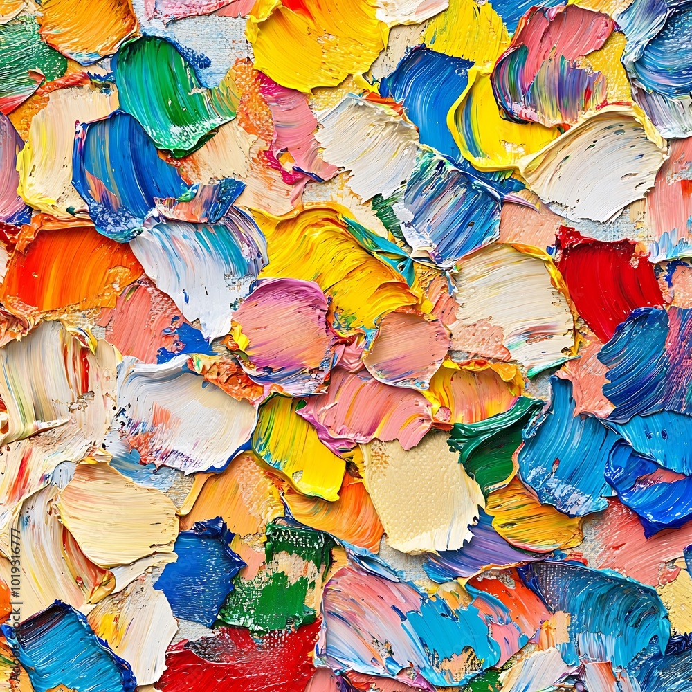Fototapeta premium A vibrant abstract composition of colorful paint strokes, showcasing texture and artistic expression.
