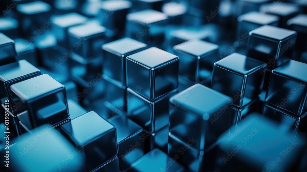 Fototapeta premium Abstract Blue Cubes