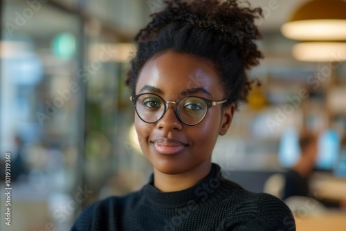 Portrait of a african american young female Software Developer