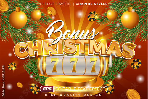 editable 3d text effect bonus christmas