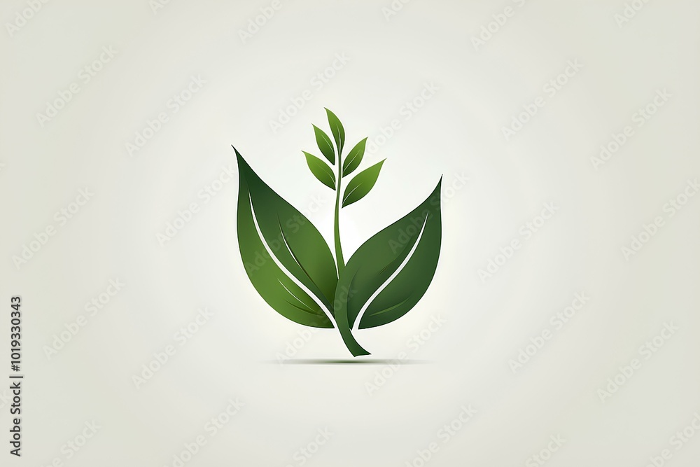 Obraz premium Simple Leaf Logo for Organic Products