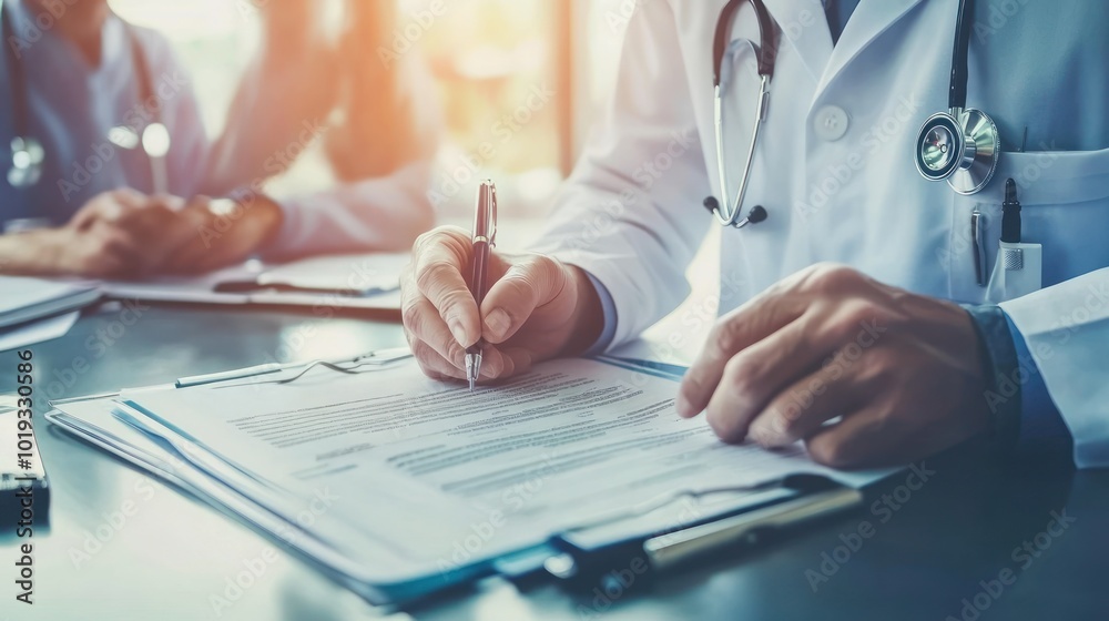 Doctor Writing Medical Documents Doctor Writing Medical Documents