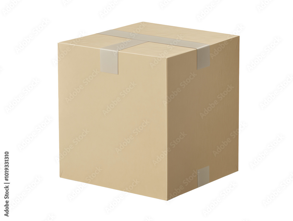 A cardboard box with a beige ribbon on top. A cardboard box with a beige ribbon on top.