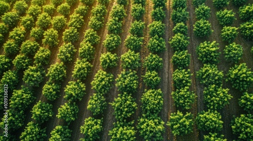 Aerial View of Lush Orchard