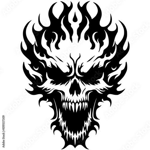 Death metal skull vector design