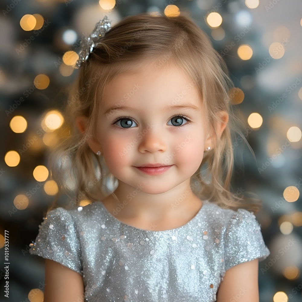 Little Girl Christmas Portrait Little Girl Christmas Portrait