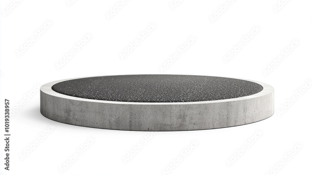 Concrete Circular Platform with Black Surface Concrete Circular Platform with Black Surface