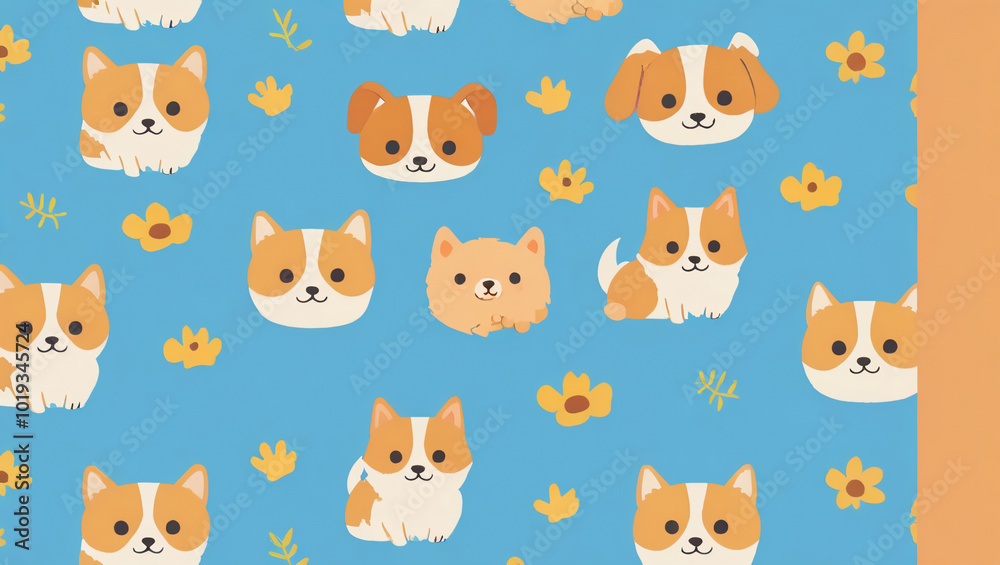 cute dog illustration seamless pattern cute dog illustration seamless pattern