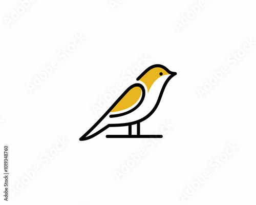 simple line canary bird logo